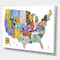 Designart - License Plate Map USA - Cottage Canvas Art Print